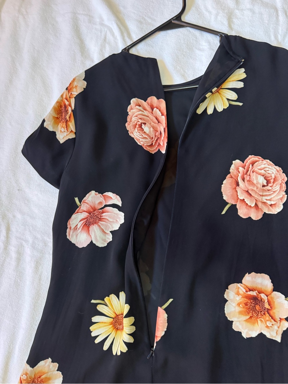 Linda Allard Ellen Tracy 100% Silk Floral Mini Shift Dress Size 4 - Picture 6 of 8